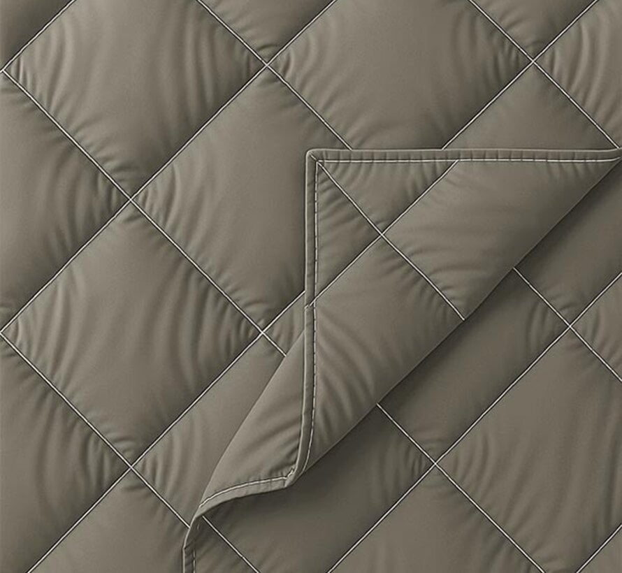 Dekbed Zonder Overtrek - Kaki Diamond Lazy