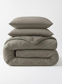 Sleeptime Dekbed Zonder Overtrek - Kaki Diamond Lazy