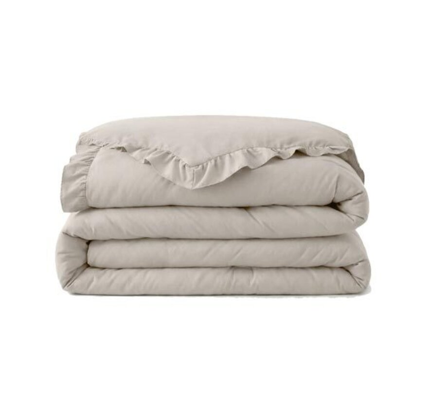 Dekbed Zonder Overtrek - Taupe/Grijs Ruffles Lazy