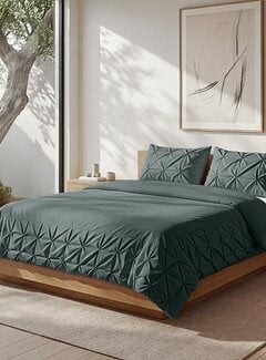 Sleeptime Fresh Border Pintuck - Groen Dekbedovertrek