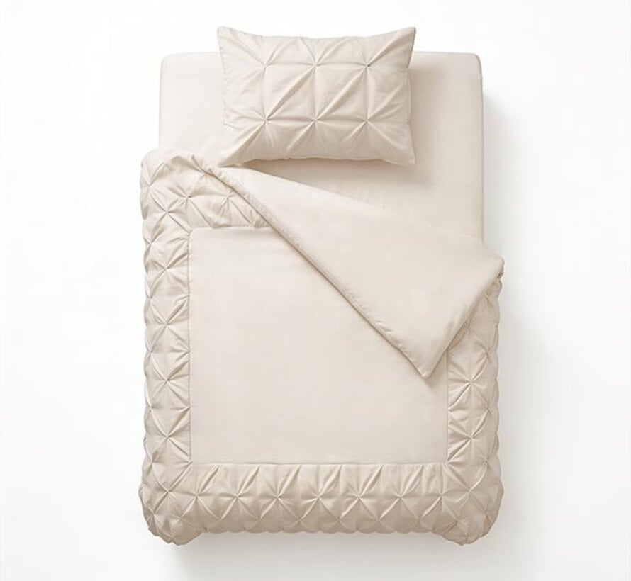 Border Pintuck - Beige Dekbedovertrek