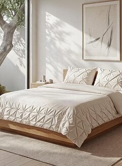 Sleeptime Fresh Border Pintuck - Beige Dekbedovertrek