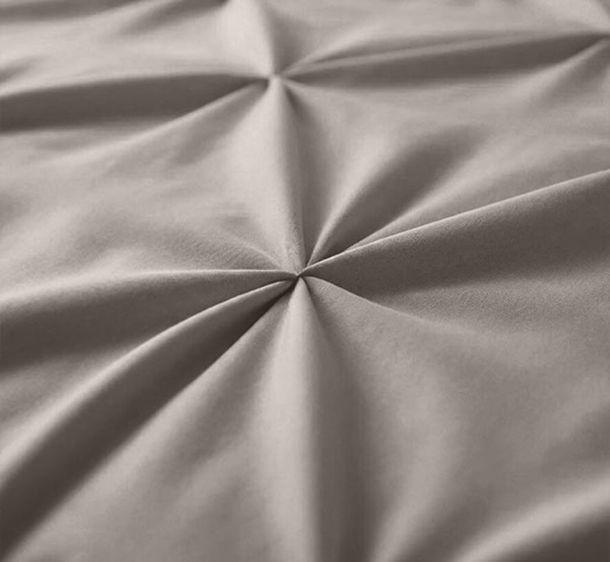 Border Pintuck - Taupe/Grijs Dekbedovertrek