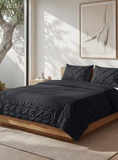 Sleeptime Fresh Border Pintuck - Zwart Dekbedovertrek