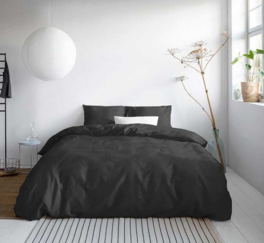 Luxe Katoen-Satijn - Zwart Dekbedovertrek