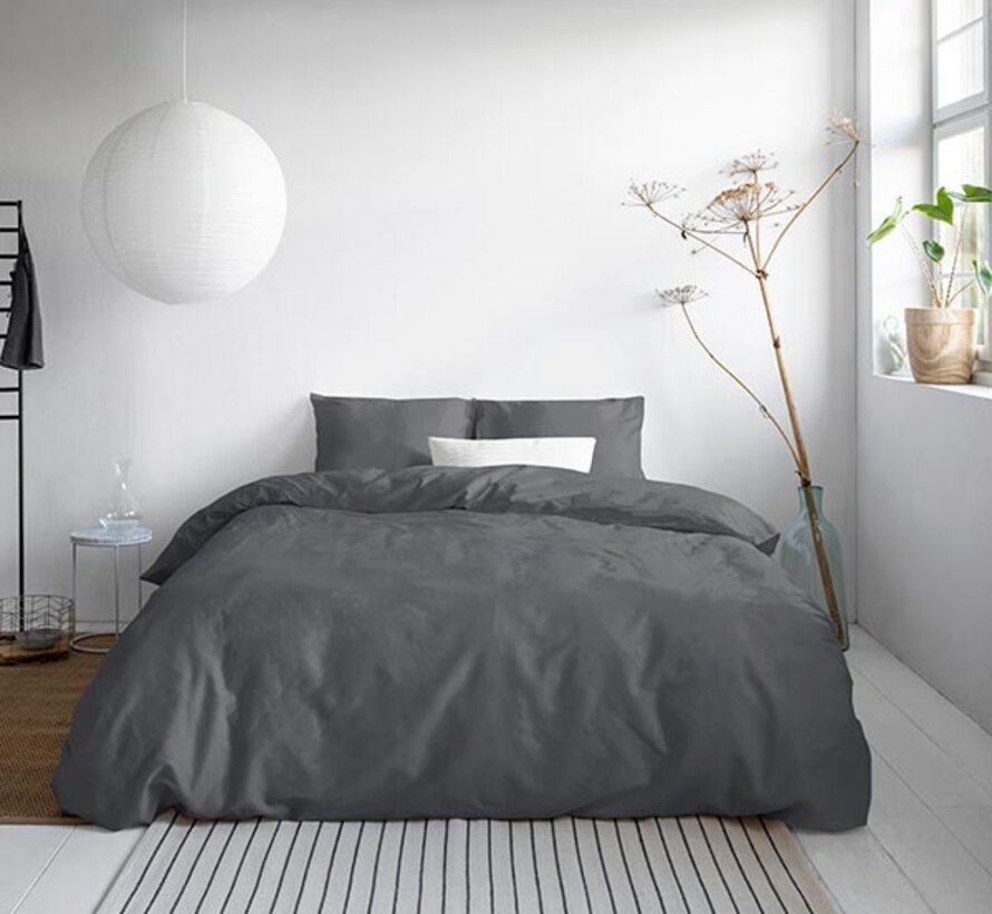 Luxe Katoen-Satijn - Antraciet Dekbedovertrek