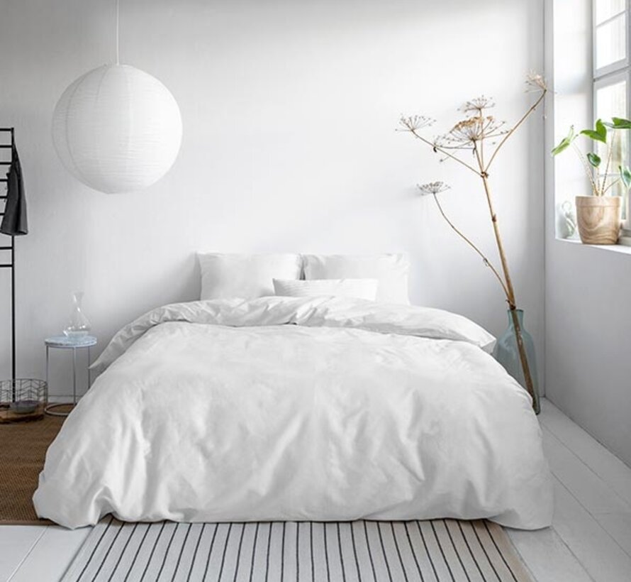 Luxe Katoen-Satijn - Wit Dekbedovertrek