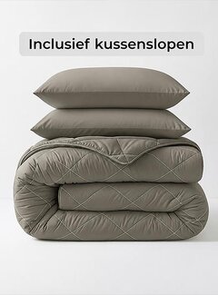 Sleeptime Dekbed Zonder Overtrek - Kaki Diamond Lazy