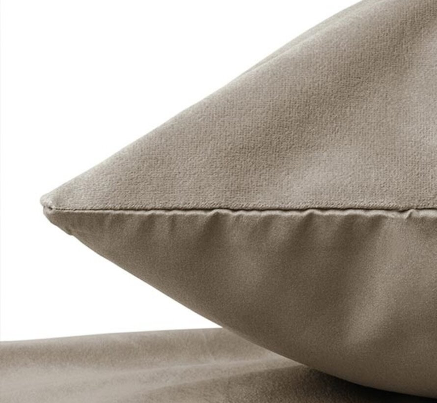 2-Pack: Kussenslopen - Velvet - Taupe/Grijs