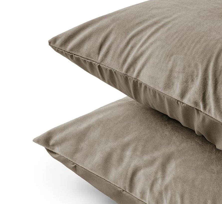 2-Pack: Kussenslopen - Velvet - Taupe/Grijs