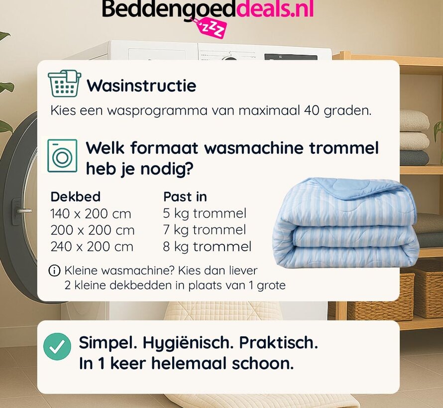 Dekbed Zonder Overtrek - Cooling Zomerdekbed - Blauw
