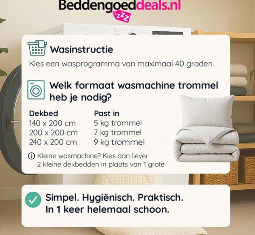 Dekbed Zonder Overtrek - Beige Salva Lazy