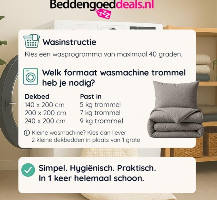 Dekbed Zonder Overtrek - Taupe Salva Lazy