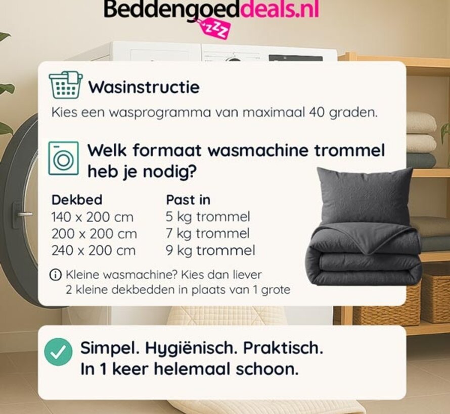 Dekbed Zonder Overtrek - Grijs Salva Lazy