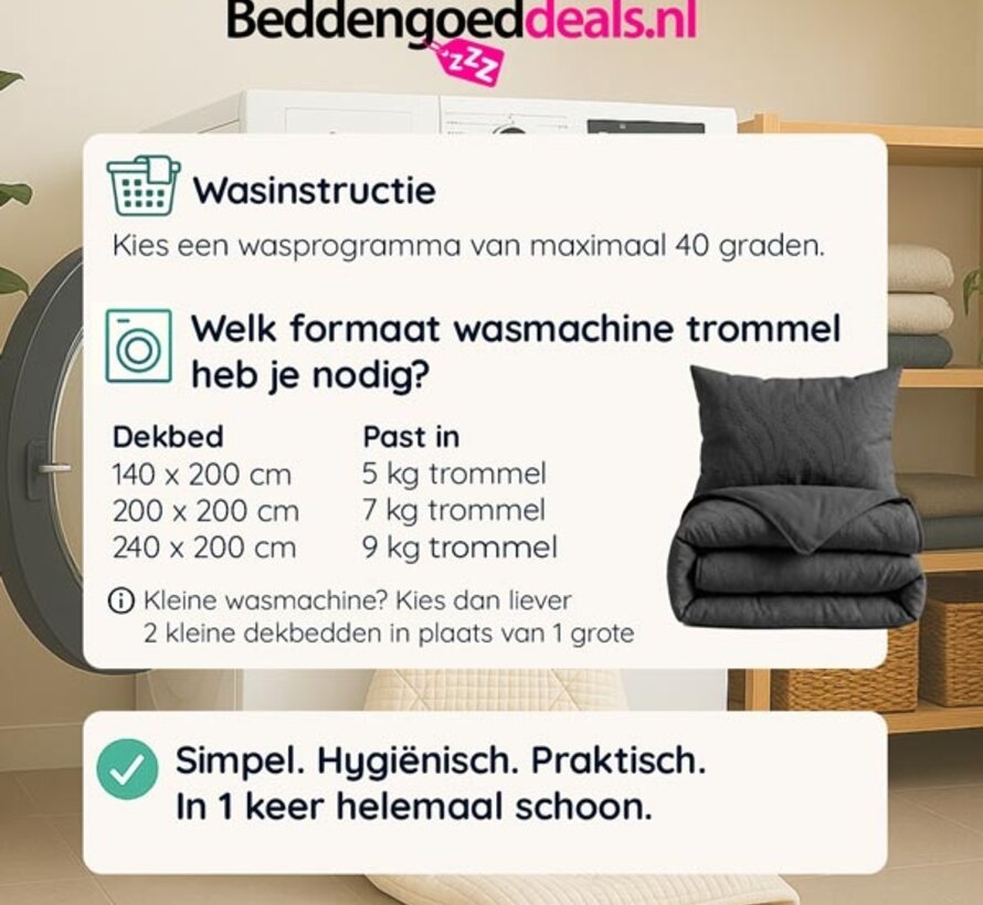 Dekbed Zonder Overtrek - Grijs Rafa Lazy