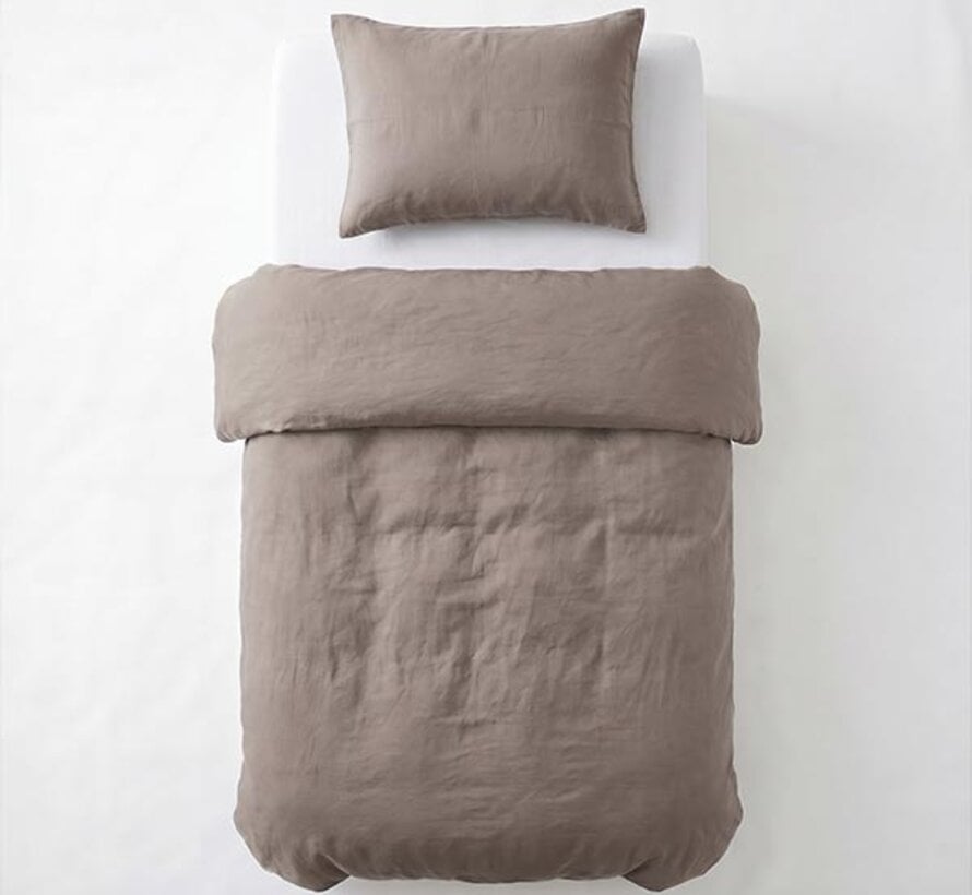 Stone Washed - Taupe Katoen Dekbedovertrek