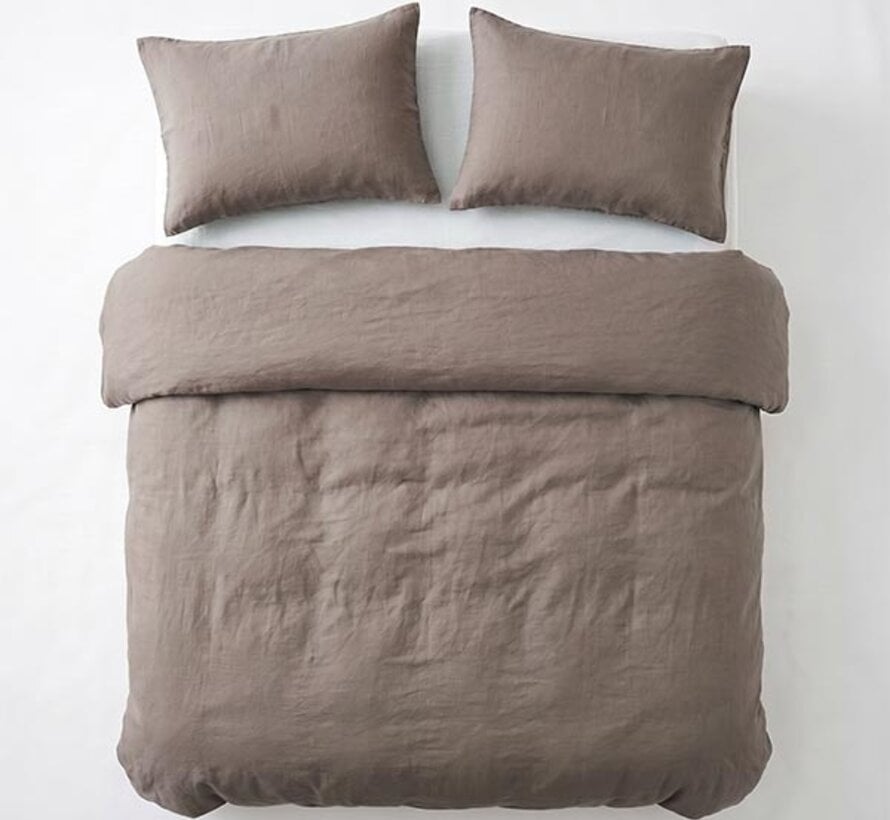 Stone Washed - Taupe Katoen Dekbedovertrek