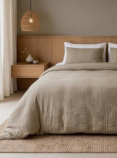 Dreamhouse Mousseline Katoen - Taupe Dekbedovertrek