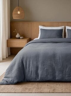 Dreamhouse Mousseline Katoen - Blauw Dekbedovertrek