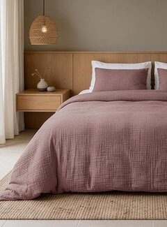 Dreamhouse Mousseline Katoen - Oud Roze Dekbedovertrek
