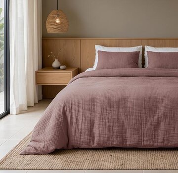 Dreamhouse Mousseline Katoen - Oud Roze Dekbedovertrek