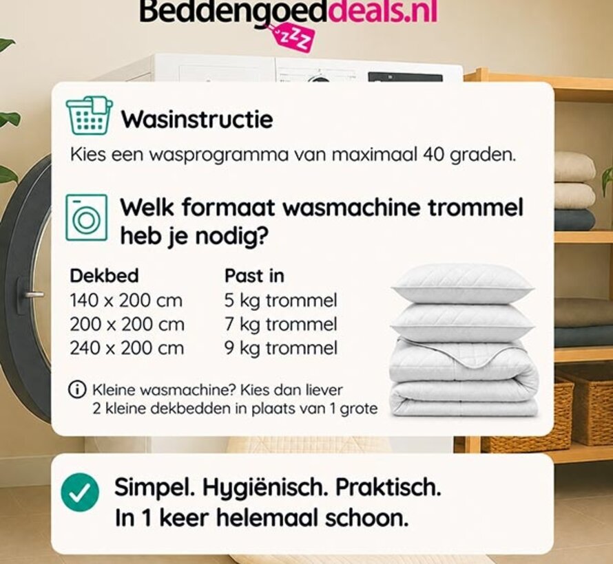 Dekbed Zonder Overtrek - Gebroken Wit Lazy