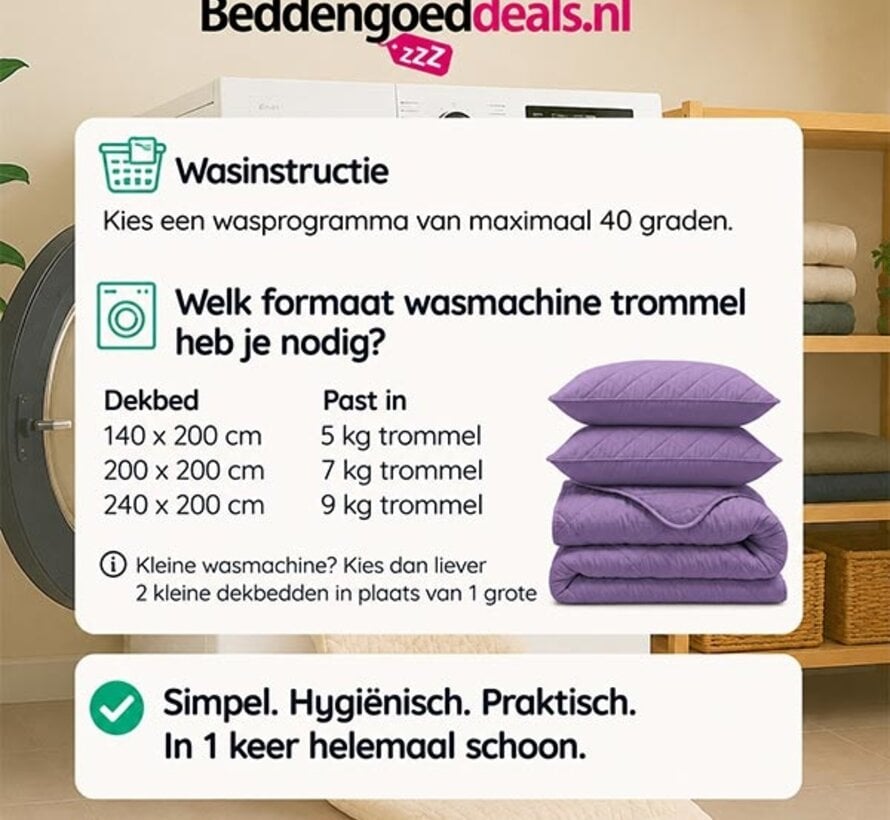 Dekbed Zonder Overtrek - Lavendel Lazy