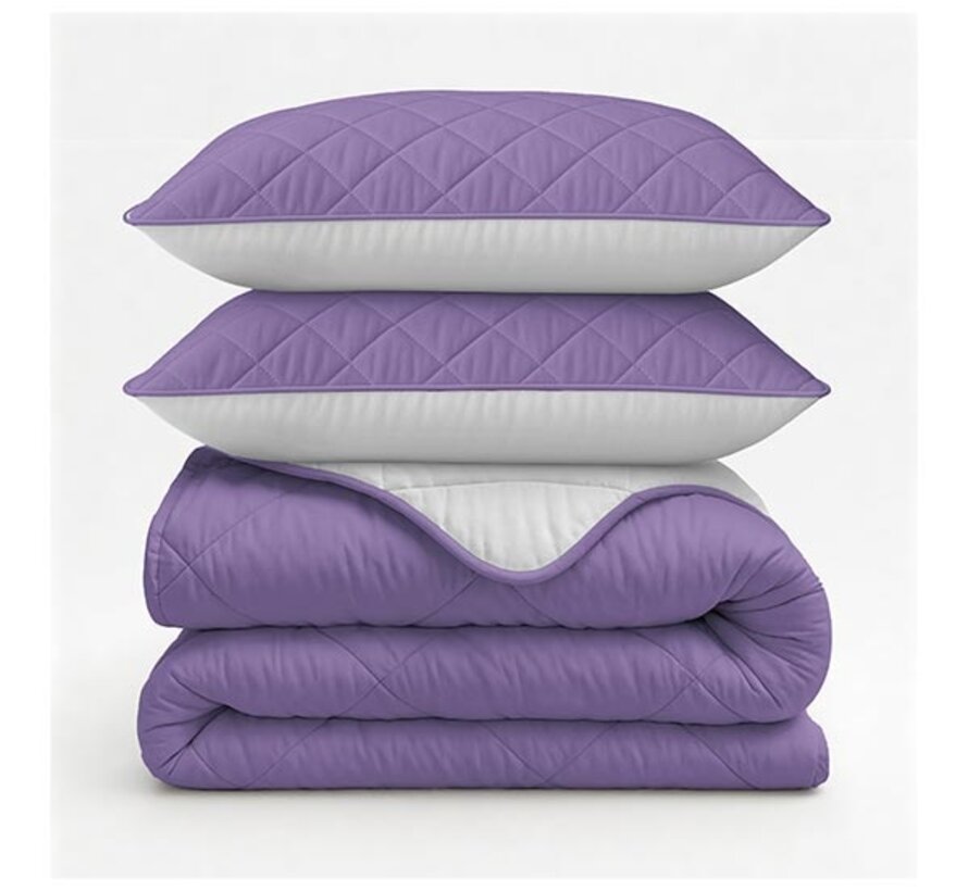 Dekbed Zonder Overtrek - Gebroken Wit/Lavendel Lazy