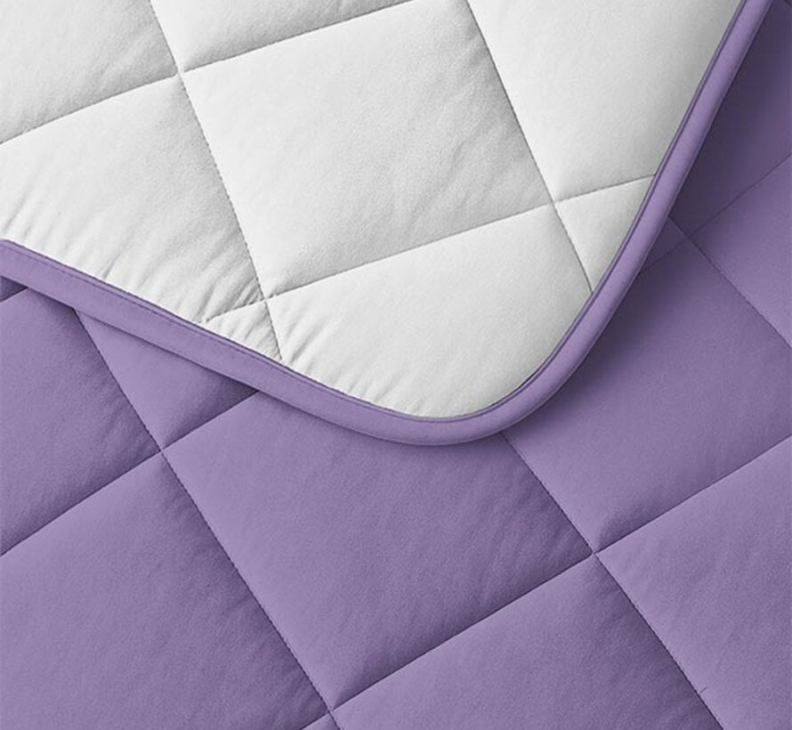 Dekbed Zonder Overtrek - Gebroken Wit/Lavendel Lazy