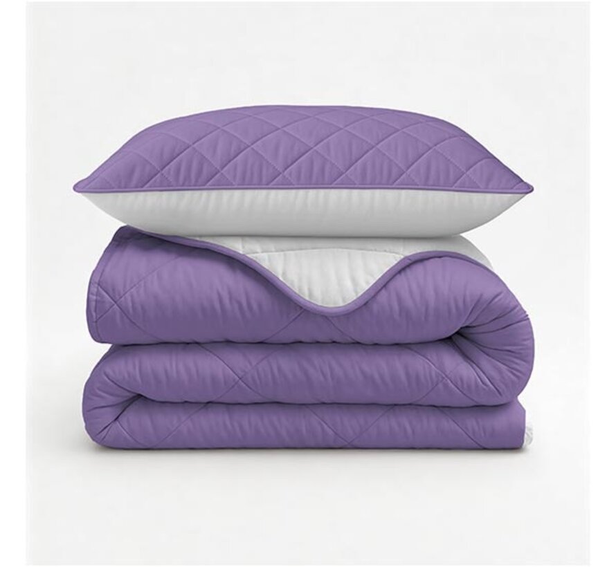 Dekbed Zonder Overtrek - Gebroken Wit/Lavendel Lazy