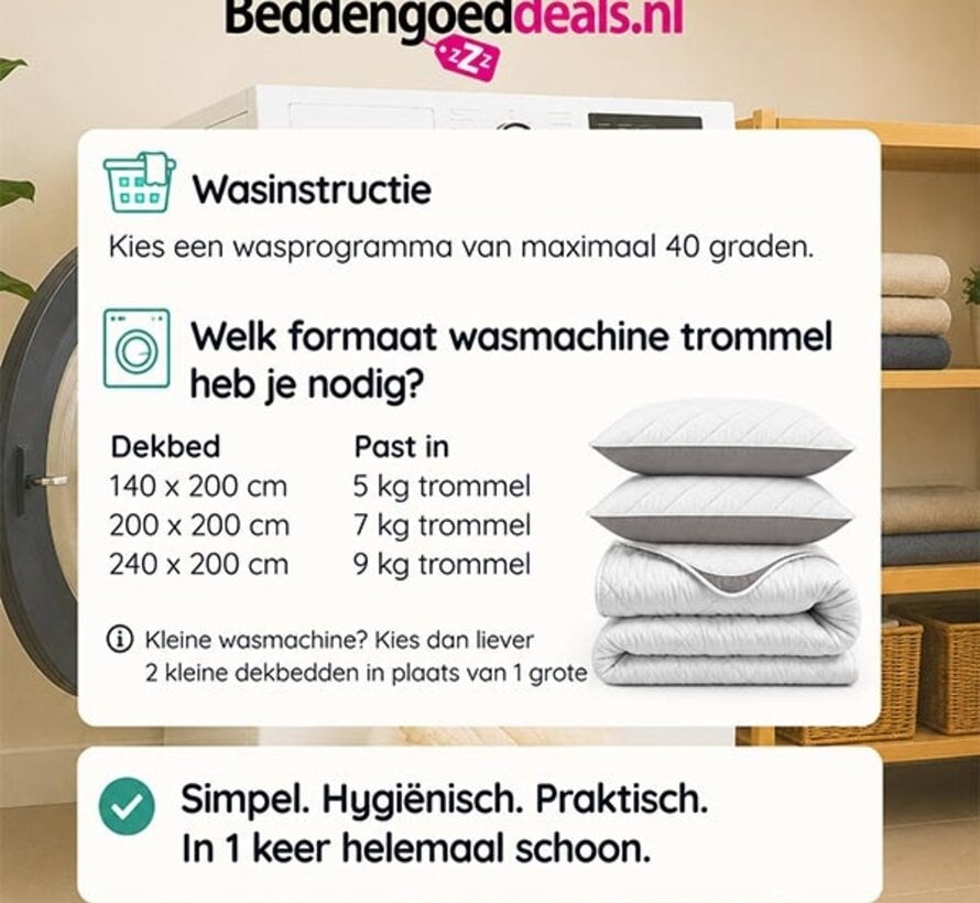 Dekbed Zonder Overtrek - Gebroken Wit/Taupe Lazy