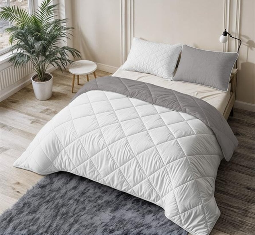 Dekbed Zonder Overtrek - Gebroken Wit/Taupe Lazy
