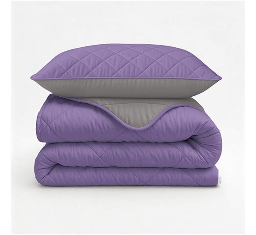 Dekbed Zonder Overtrek - Lavendel/Taupe Lazy