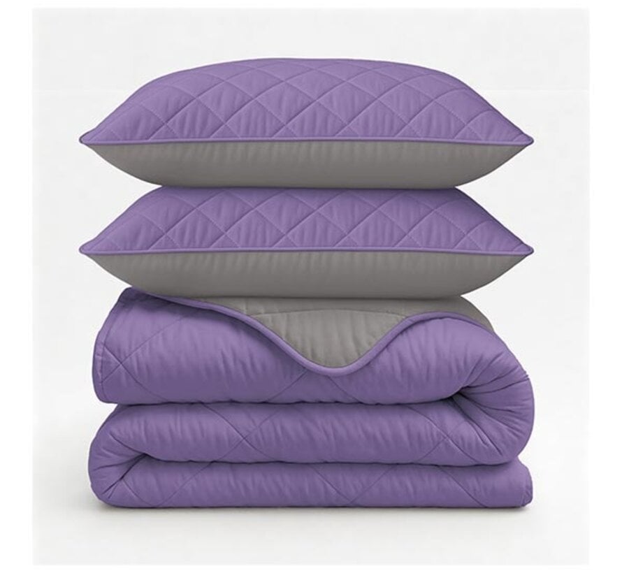 Dekbed Zonder Overtrek - Lavendel/Taupe Lazy