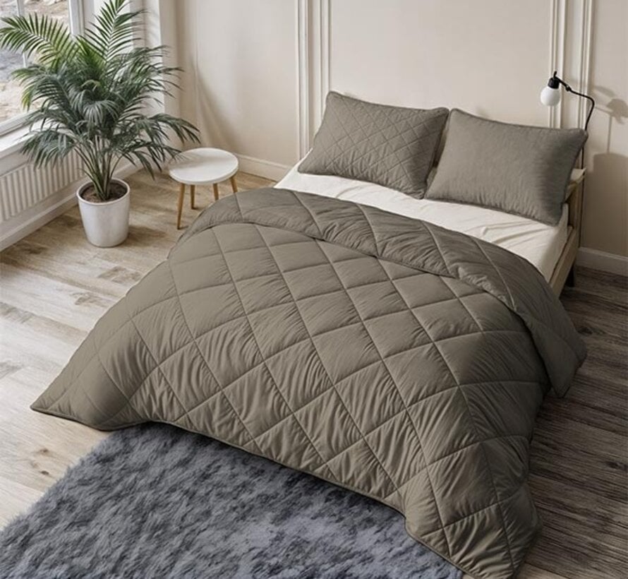 Dekbed Zonder Overtrek - Taupe Lazy