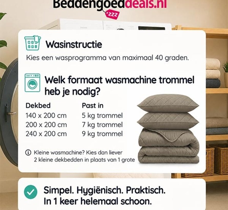 Dekbed Zonder Overtrek - Taupe Lazy