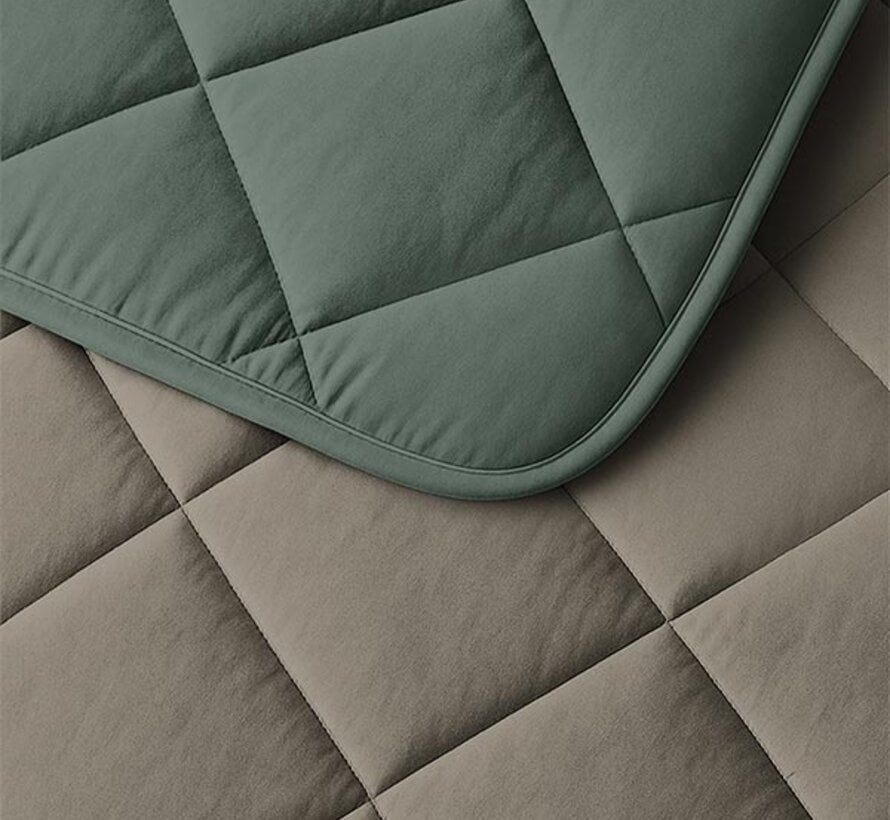 Dekbed Zonder Overtrek - Groen/Taupe Lazy