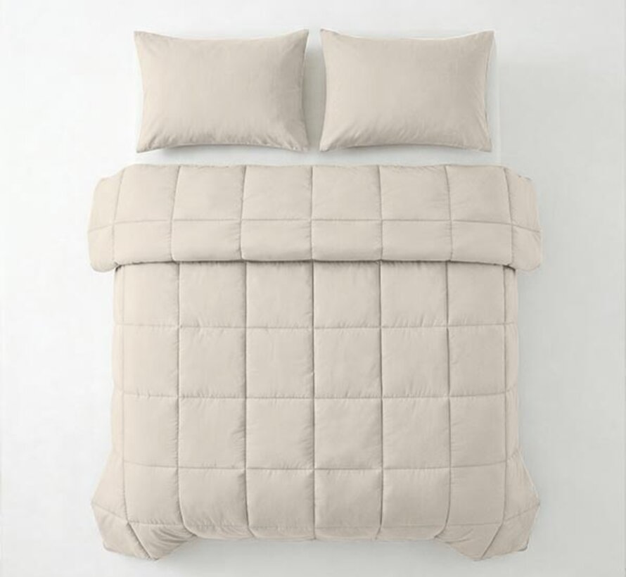 Dekbed Zonder Overtrek - Beige Perkaal Katoen - Lazy