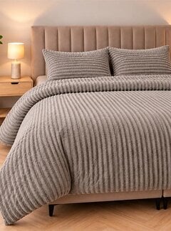 Sleeptime Rib Teddy - Taupe Dekbedovertrek
