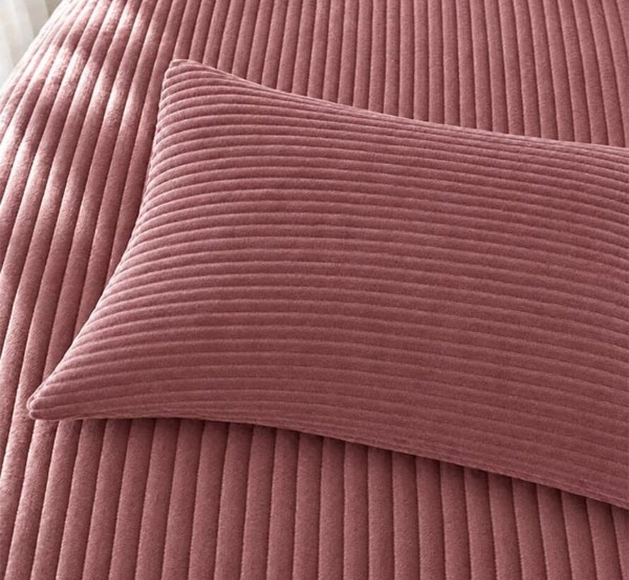 Rib Teddy - Oud Roze Dekbedovertrek
