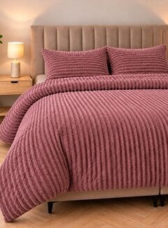 Sleeptime Rib Teddy - Oud Roze Dekbedovertrek