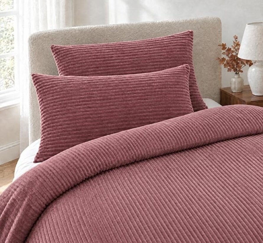 Rib Teddy - Oud Roze Dekbedovertrek