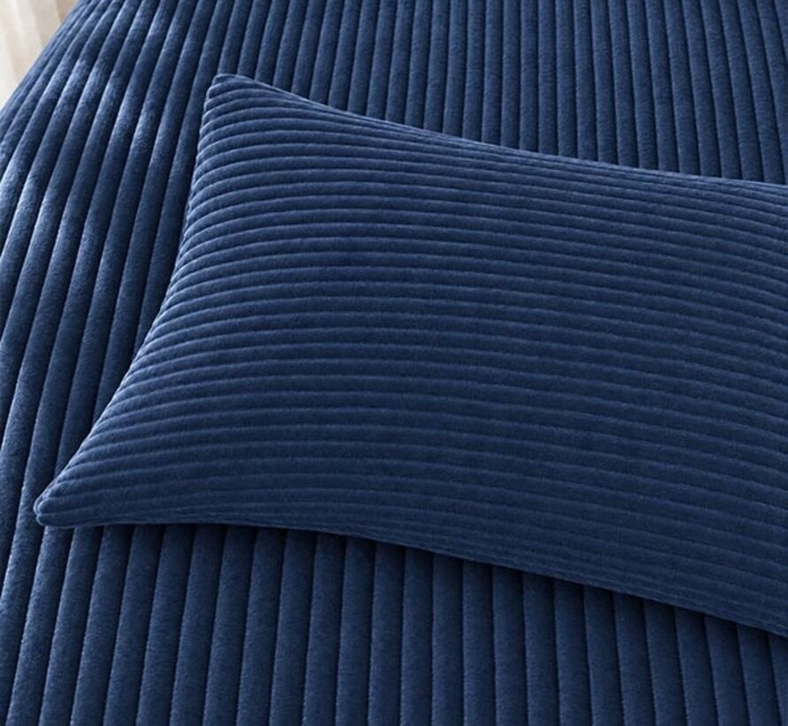 Rib Teddy - Navy Dekbedovertrek