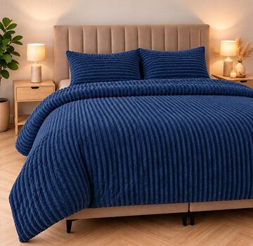 Sleeptime Rib Teddy - Navy Dekbedovertrek