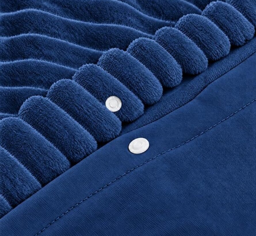 Rib Teddy - Navy Dekbedovertrek