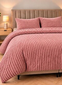 Sleeptime Rib Teddy - Oud Roze Dekbedovertrek