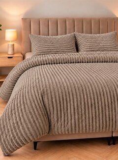 Sleeptime Rib Teddy - Taupe Dekbedovertrek