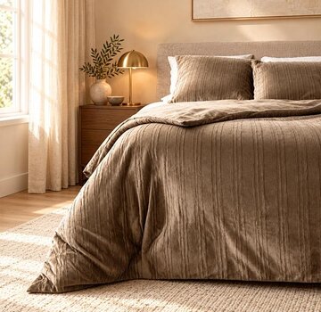 Sleeptime Velvet Lining - Taupe Dekbedovertrek