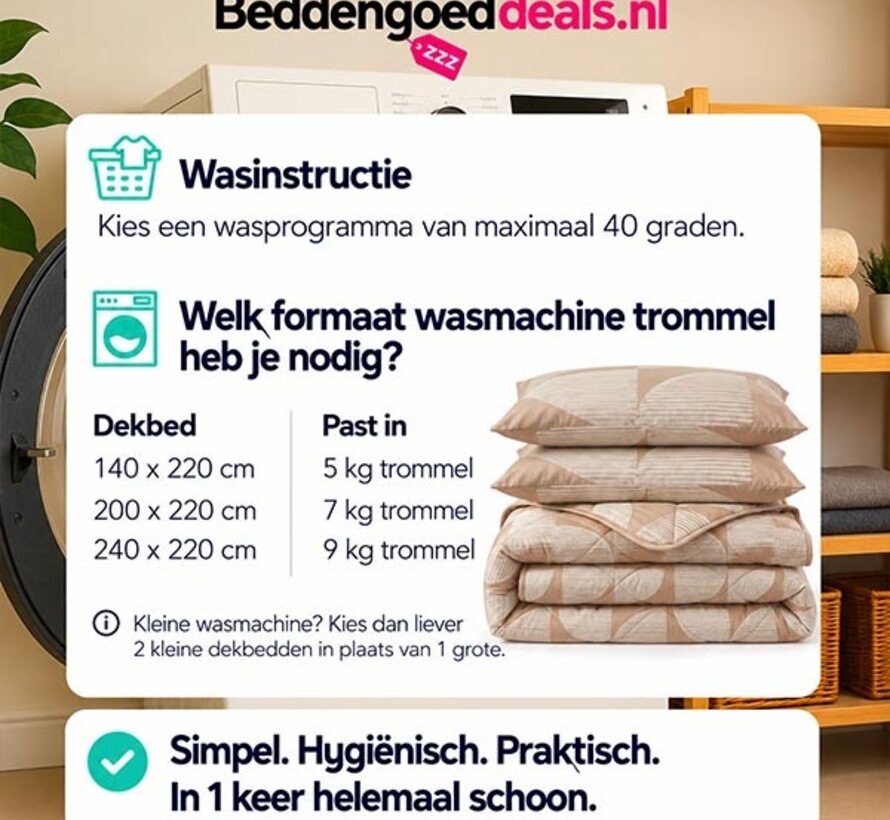 Dekbed Zonder Overtrek - Modern Geo - Katoen Lazy