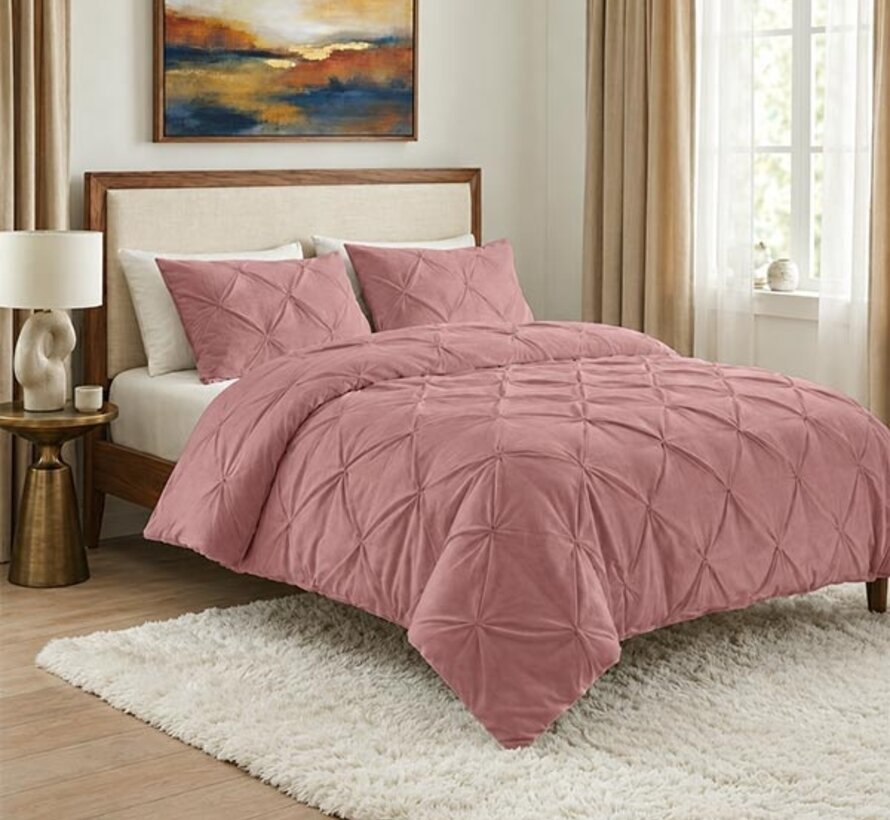 Dekbed Zonder Overtrek - Oud Roze Velvet Diamond Pintuck